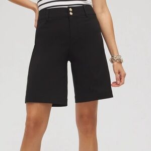 Chico's Blue Bermuda Shorts High-Waisted Relaxed Fit
